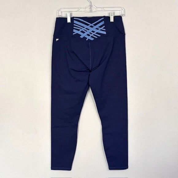 Fabletics | Women's Kessler II High Waisted Strappy 7/8 Workout Leggings Blue L - Picture 2 of 15